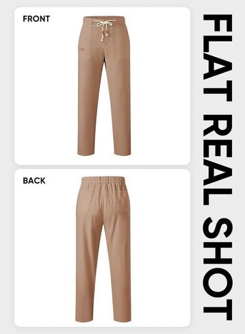 JMIERR Mens Casual Linen Pants Loose Fit Straight Legs Elastic Waist Trousers Summer Beach Yoga in Saudi Arabia
