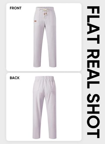 JMIERR Mens Casual Linen Pants Loose Fit Straight Legs Elastic Waist Trousers Summer Beach Yoga in Saudi Arabia