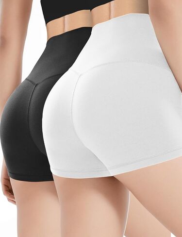 Buauty 2 Pack Spandex Shorts for Women 2.5 Inch Slip Shorts for Under Dress Yoga Workout Biker Booty Cheerleader Dance Shorts in Saudi Arabia