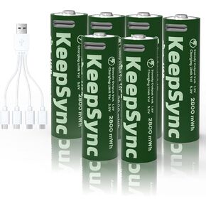 AA Rechargeable Lithium Battery, 1.5V Constant Output, Rechargeable Over 1000 Times, Fast 2-Hour Charging, Built-in Smart Protection, Safe and Reliable for Home and Office Devices (4 Packs) in Saudi Arabia
