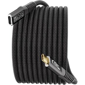 كبل امتداد USB C الطويل 20 قدمًا ، 20 جيجابت في الثانية/100 واط USB3.2 نوع C Extender Cord ، 4K@60Hz إخراج الفيديو نايلون مضفر USBC الذكور إلى USB-C توافق كابل الشحن مع Thunderbolt 4/3 in Kuwait