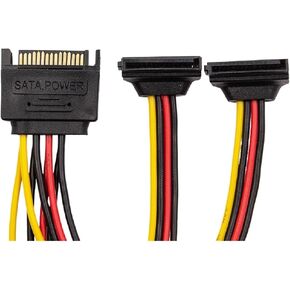 N/ew 90 Degree SATA 15-Pin Male to 2 X 15P Female Y Splitter Adapter Power Cable Wholesale Quality Assurance 15cm in Saudi Arabia