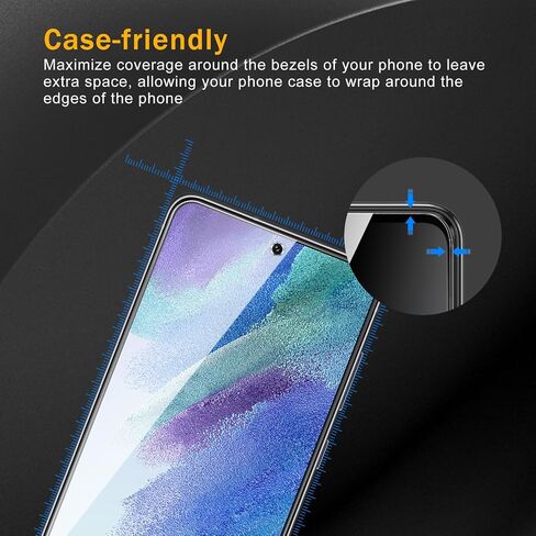 3 حزمة شاشة شاشة زجاجية مقسّمة لـ Samsung Galaxy S21 Fe + 3 Pack Camera Lens Protecto و Anti-Fingerprint و 9 H صلانة وموظف خدش وسهل التثبيت وصديق للحالة in Kuwait