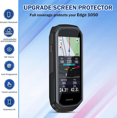 3 حزمة متوافقة مع Garmin Edge 1050 واقي الشاشة واضحة ومرنة TPU [ليس الزجاج] واقي كمبيوتر الدراجة المغطى بالكامل لفيلم Garmin 1050 مع لمسة حساسة ومضادة للقرعة in Kuwait