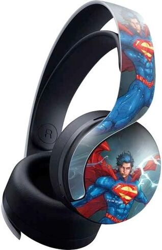Skinit Skinit Gaming Gaming Skin متوافق مع سماعة Pulse 3D اللاسلكية لـ PS5 - تصميم DC Comics المرخص رسميًا Superman Superman Dise in Kuwait