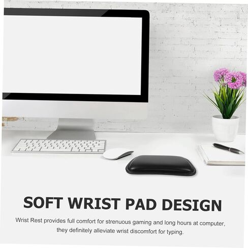 الراحة المعصم المريحة للماوس ولوحة المفاتيح دعم اليد المريحة للكمبيوتر المحمول والمكتب استخدام جلود سود in Kuwait