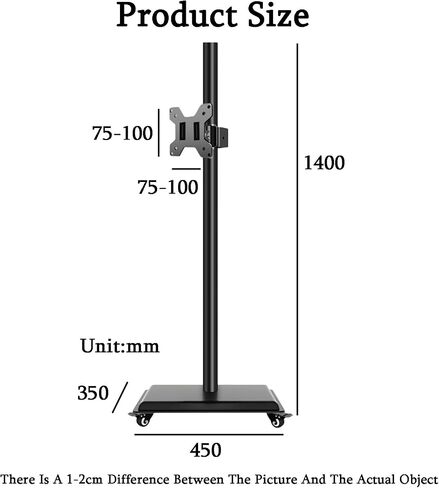 Laptop Floor Stand,Computer Floor Shelf,Steel Rotatable Move Cart,Suitable for Home and Outdoor Office,Load 13.5kg in Saudi Arabia