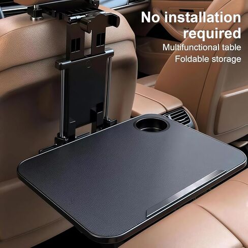 Car Desk for Laptop for VW Jetta 2017-2018, Foldable Back Seat Tray Table, Multifunctional Tablet Holder Stand, Vehicles Cup Mount Desk Organizer, Car Accessories,Black-pad Holder in Saudi Arabia
