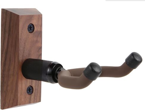 شماعة تثبيت على الحائط من القيثارة، حامل شماعات القيثارة من أجل Ukele Soprano Tenor Baritone Mandolin Banjo، خشب الجوز الأسود الصلب القيثارة عرض خطاف على الحائط للمنزل في الاستوديو - بني in Kuwait