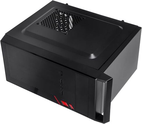 Housoutil Mini Compact Computer Case Screatable Swate Hrughis Chassis Develed Glass Side Design for Office and Matx Motherboard Black in Kuwait