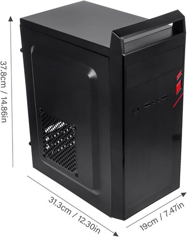 Housoutil Mini Compact Computer Case Screatable Swate Hrughis Chassis Develed Glass Side Design for Office and Matx Motherboard Black in Kuwait