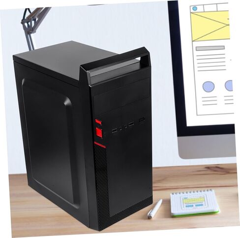 Housoutil Mini Compact Computer Case Screatable Swate Hrughis Chassis Develed Glass Side Design for Office and Matx Motherboard Black in Kuwait