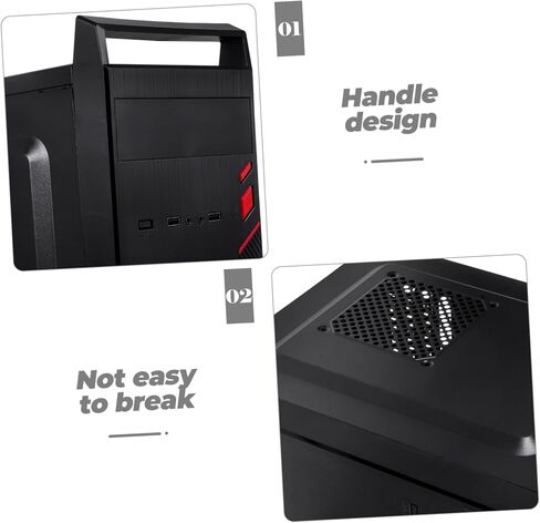 Housoutil Mini Compact Computer Case Screatable Swate Hrughis Chassis Develed Glass Side Design for Office and Matx Motherboard Black in Kuwait