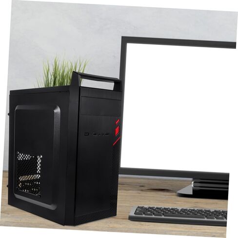 Housoutil Mini Compact Computer Case Screatable Swate Hrughis Chassis Develed Glass Side Design for Office and Matx Motherboard Black in Kuwait