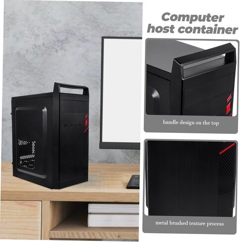 Housoutil Mini Compact Computer Case Screatable Swate Hrughis Chassis Develed Glass Side Design for Office and Matx Motherboard Black in Kuwait