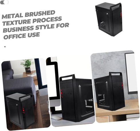 Housoutil Mini Compact Computer Case Screatable Swate Hrughis Chassis Develed Glass Side Design for Office and Matx Motherboard Black in Kuwait