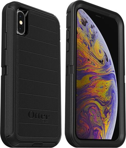 Otterbox Defender Series Case Rugged Case for iPhone XS & iPhone X - Case فقط - عبوة غير متوفرة - أسود (مع الدفاع الميكروبي) in Saudi Arabia