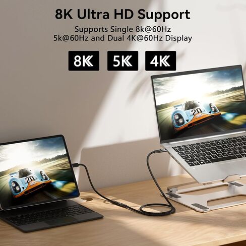 كبل امتداد USB C الطويل 20 قدمًا ، 20 جيجابت في الثانية/100 واط USB3.2 نوع C Extender Cord ، 4K@60Hz إخراج الفيديو نايلون مضفر USBC الذكور إلى USB-C توافق كابل الشحن مع Thunderbolt 4/3 in Kuwait