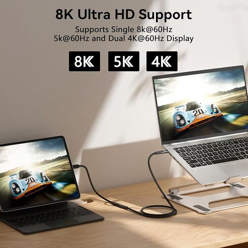 Long USB c Extension Cable 20FT, 20Gbps/100W USB3.2 Type C Extender Cord, 4K@60Hz Video Output Nylon Braided usbc Male to USB-c Female Charging Cable Compatibility with Thunderbolt 4/3 in Kuwait