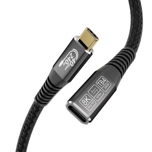 Long USB c Extension Cable 20FT, 20Gbps/100W USB3.2 Type C Extender Cord, 4K@60Hz Video Output Nylon Braided usbc Male to USB-c Female Charging Cable Compatibility with Thunderbolt 4/3 in Kuwait