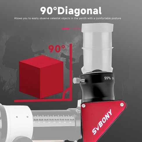 Svbony SV188P مرآة عازلة النجمة قطري ، 90 درجة مرآة قطرية ، 99 ٪ الطلاء العازلة عازل 2 بوصة حزمة مع العدسة التلسكوب ، 68 درجة عريضة الزاوية العريضة 20 ملم in Saudi Arabia