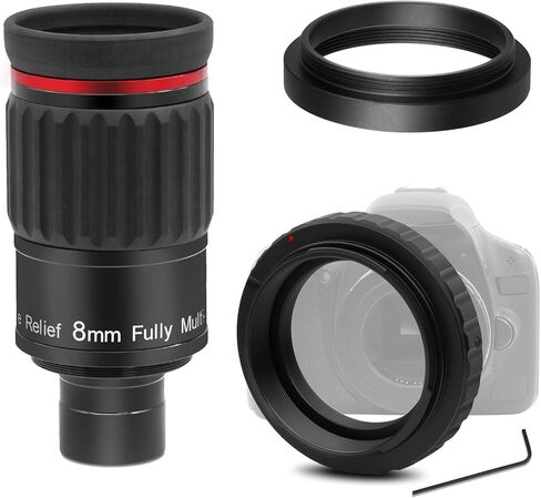 Astromania Metal T -Ring Adapter لـ Canon EOS DSLR/SLR - حزمة مع - 1.25 "/2" 8 مم 70 ° SWA و M43 -M42 محول in Saudi Arabia