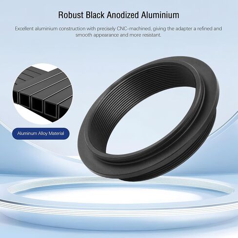 Astromania Metal T-Ring Adapter for 42mm Pentax-k Camera DSLR/SLR - Bundle with - M42x0.75 to M42x0.75 Male Telescope Adapter in Saudi Arabia