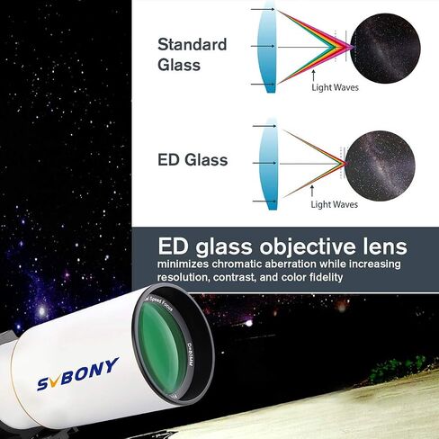 SVBONY SV503 Refractor Telescope, 80mm F7 Extra Low Dispersion Achromatic Refractor OTA Bundle with SV193 Focal Reducer 0.8X Field Flattener, SV226 M54 Filter Drawer for Deep Sky Astrophotography in Saudi Arabia