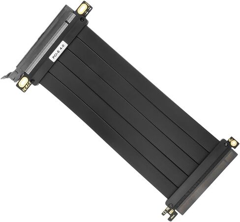 PCI-E 3.0 4.0 16X Riser Video Card Extension Shielded Flexible Cable 90/180 Degrees Mounting GPU Lossless Black for GPU(Type 5) in Kuwait