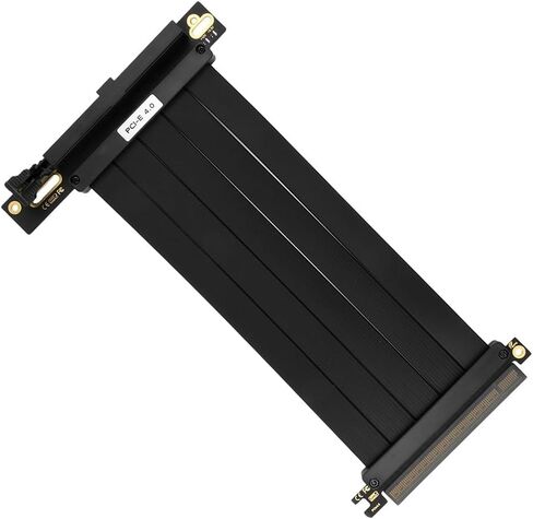 PCI-E 3.0 4.0 16X Riser Video Card Extension Shielded Flexible Cable 90/180 Degrees Mounting GPU Lossless Black for GPU(Type 5) in Kuwait
