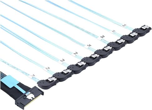 0.5M MCIO 74P 8X 8I S/AS SFF-8654 8i PCI-E Ultraport Slimline 5.0 to 8X SATA 7P Left Angle Female Cord in Saudi Arabia