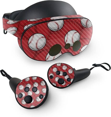 MightySkins Carbon Fiber Skin Compatible with Meta Quest Pro - Tiled Baseball | Protective, Durable Textured Carbon Fiber Finish | Easy to Apply, Remove, and Change Styles | Made in The USA in Saudi Arabia