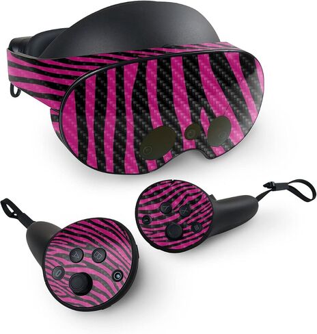 Mayyskins Carbon Carbon Confiber متوافق مع Meta Quest Pro - Pink Zebra | واقي ، دائم من ألياف الكربون المحكم | من السهل تطبيق الأنماط وإزالتها وتغييرها | صنع في الولايات المتحدة in Saudi Arabia