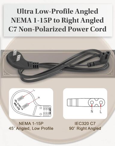 Replacement Right-Angle 15FT US 2Prong AC Power Cord Cable for Sony HT-S100F HTS100F 2.0ch Soundbar in Kuwait
