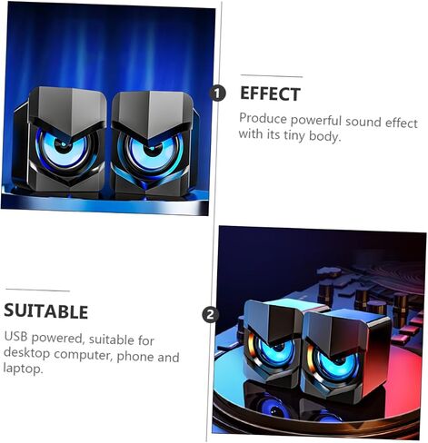 Homoyoyo 2pcs Compact Multimedia Speakers USB-Powered Desktop Laptop Computer Speakers Wired in Saudi Arabia