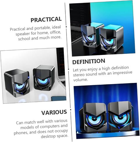 Homoyoyo 2pcs Compact Multimedia Speakers USB-Powered Desktop Laptop Computer Speakers Wired in Saudi Arabia