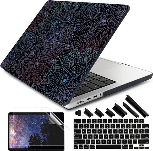 Dongke for M3 MacBook Pro 14 Inch Case 2024 2023 2021 A2918 A2992 M2 A2779 M1 A2442 Pro/Max ، غطاء قشرة صلبة بلاستيكية لـ Mac Pro 14 "مع عرض Retina XDR & Touch معرف التكوين ، كتاب التكوين in Kuwait