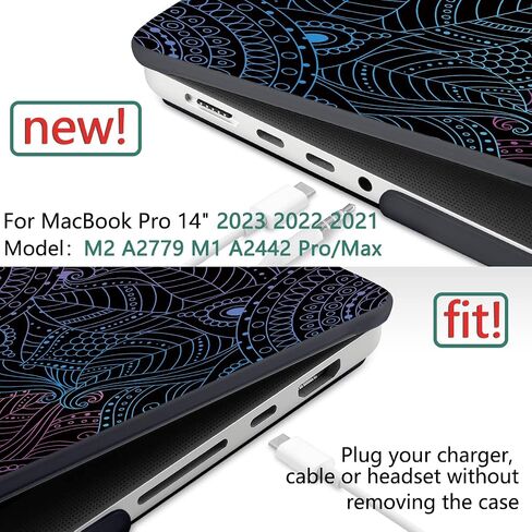 Dongke for M3 MacBook Pro 14 Inch Case 2024 2023 2021 A2918 A2992 M2 A2779 M1 A2442 Pro/Max ، غطاء قشرة صلبة بلاستيكية لـ Mac Pro 14 "مع عرض Retina XDR & Touch معرف التكوين ، كتاب التكوين in Kuwait