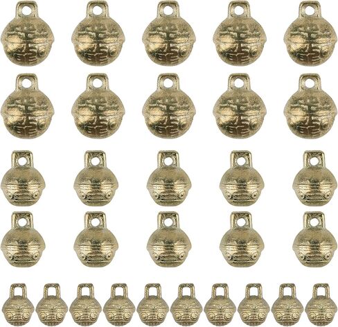 Framendino, 30 Pack Vintage Mini Brass Bells Mini Craft Bell Charms Pendant for DIY Jewelry Making 3 Size in Kuwait