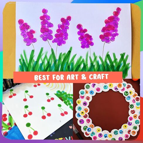 Chalkola Kids Washable Dot Markers 10 Shimmer Colors | Water-Based Non Toxic Paint Daubers for Toddlers | Fun Preschool Art Supplies in Kuwait