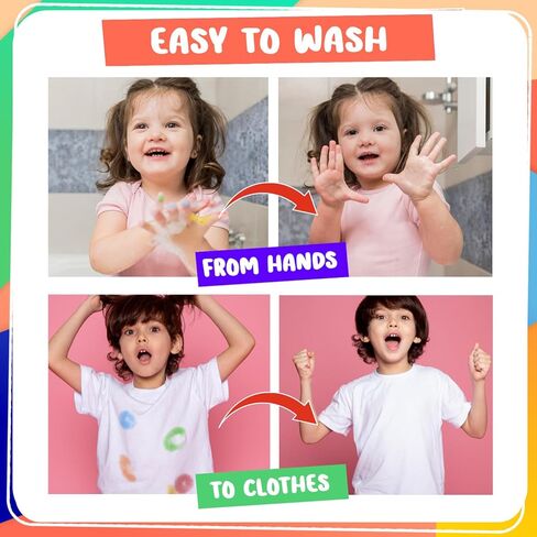 Chalkola Kids Washable Dot Markers 10 Shimmer Colors | Water-Based Non Toxic Paint Daubers for Toddlers | Fun Preschool Art Supplies in Kuwait