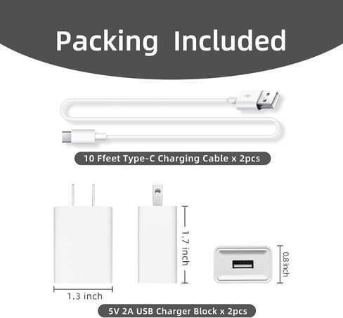 2 حزمة 10 أقدام USB C كبل طاقة الكاميرا لـ Arlo Essential 2K ، Alro Essential 2nd Generation ، Blink Outdoor 4th Generation ، Petcube CAM 360 Outdoor Camera Charger Charger Charger in Kuwait