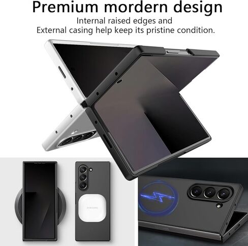 حالة الخصوصية لـ Samsung Galaxy S25 Ultra ، حالة هاتف مغناطيسي واضح مع حامي شاشة الخصوصية وغطاء الكاميرا [20 قدمًا من الحماية العسكرية] in Kuwait