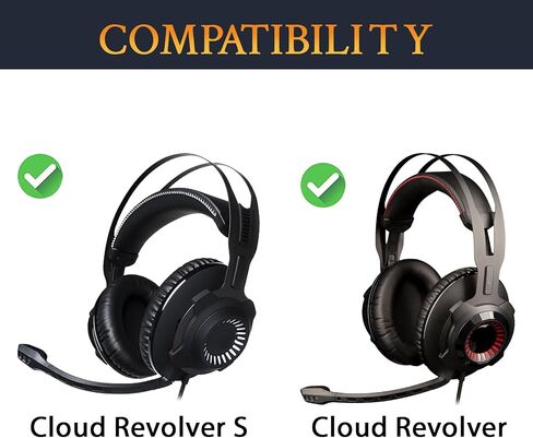 SOULWIT Cooling Gel Earpads Replacement for Kingston Headphones HyperX Cloud Revolver, Revolver S Gaming Headset, Ear Pads Cushions with High Density Foam - Black in Saudi Arabia