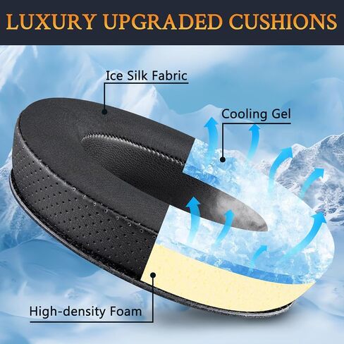 SOULWIT Cooling Gel Earpads Replacement for Kingston Headphones HyperX Cloud Revolver, Revolver S Gaming Headset, Ear Pads Cushions with High Density Foam - Black in Saudi Arabia