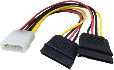 4 Pin IDE to SATA 15 Pin HDD Power Supply Extension Cable ATA Splitter Hard Drive Adapter Cable Connector(Molex to 2 x SATA) in Saudi Arabia