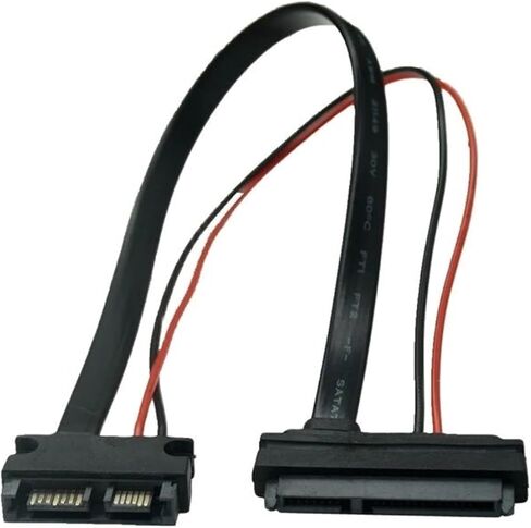 SATA Cable Serial ATA 22Pin 7+15 أنثى إلى Slimline Sata 13pin 7+6 دبوس محول موصل الذكور 30 ​​سم/1 قدم/12 بوصة in Saudi Arabia
