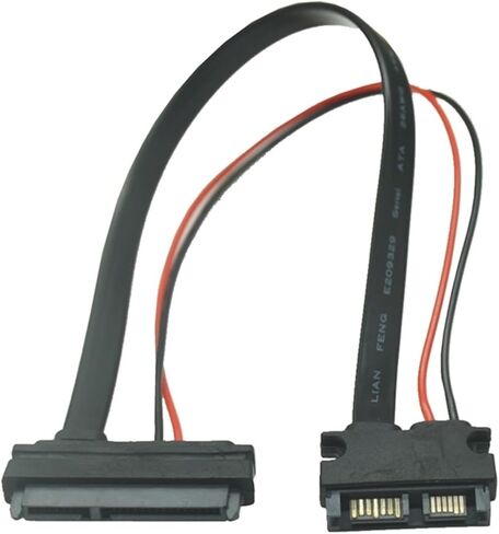 SATA Cable Serial ATA 22Pin 7+15 أنثى إلى Slimline Sata 13pin 7+6 دبوس محول موصل الذكور 30 ​​سم/1 قدم/12 بوصة in Saudi Arabia