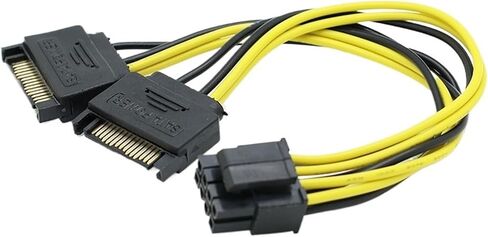 SATA 15pin to 8pin Graphic Card Power Adapter Cable 20cm Supply 8p for Bitcoin Miner Mining(8pin to 2 sata) in Saudi Arabia