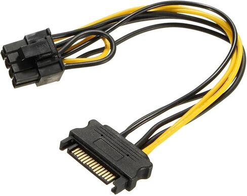 SATA 15pin to 8pin Graphic Card Power Adapter Cable 20cm Supply 8p for Bitcoin Miner Mining(8pin to 2 sata) in Saudi Arabia